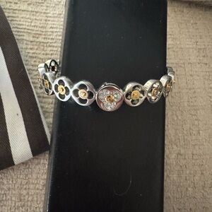 Henri Bendel Silver and Gold Floral Bracelet